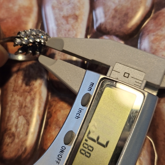 Sapphire & Cz Silver Size 7 Ring - Picture 7 of 10